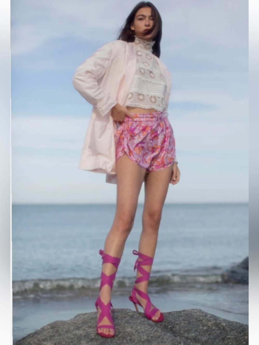 Isabel Marant Arieli Fuchsia Grosgrain Ankel-Wrap High Heel Suede Sandal size 39 - Picture 3 of 7